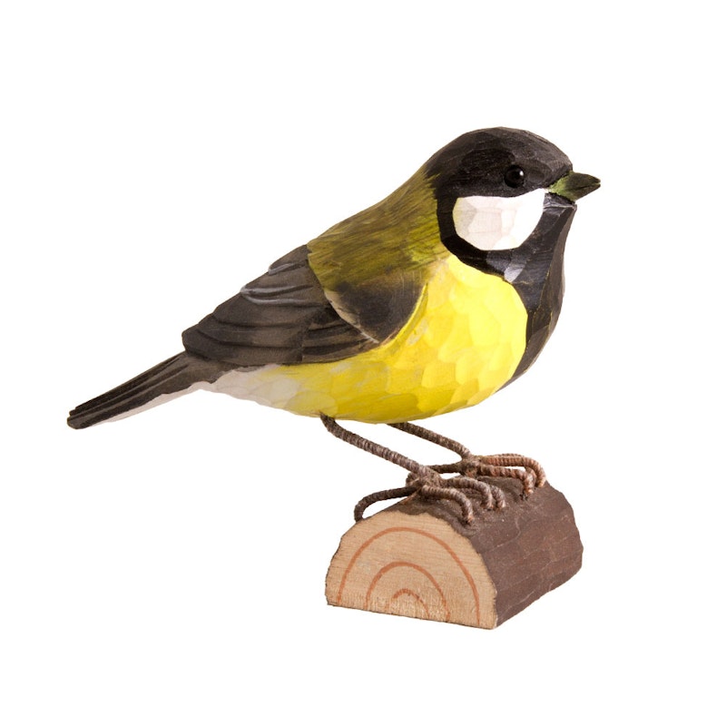 DecoBirds Hand-carved Bird, Great Tit