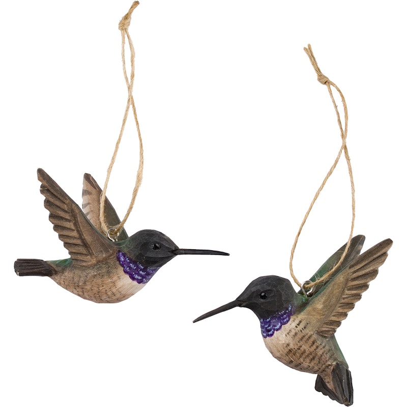 DecoBirds Hand-carved Bird, Black-chinned Hummingbird