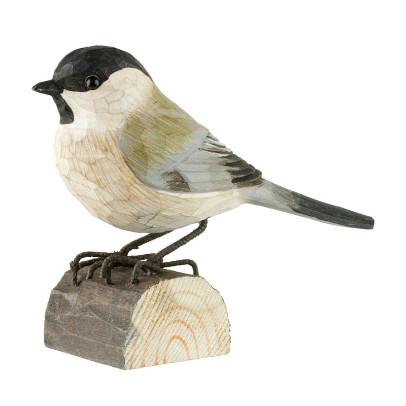 DecoBirds Hand-carved Bird, Marsh Tit