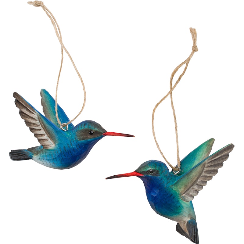 DecoBirds Hand-carved Bird, Broad-billed Hummingbird