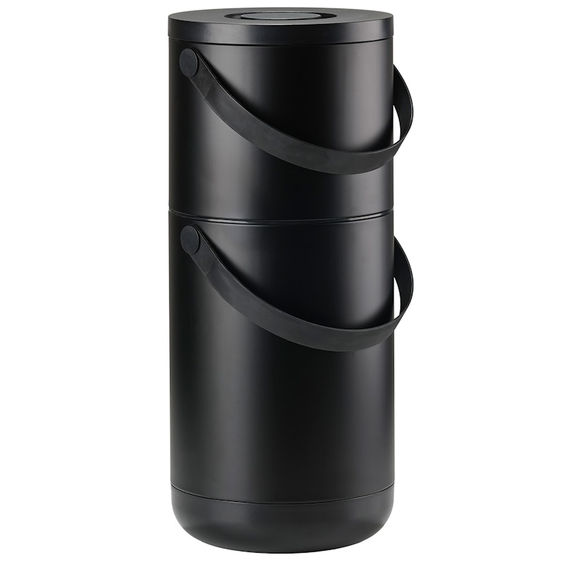 Circular Paper Bin 22+12 L, Black