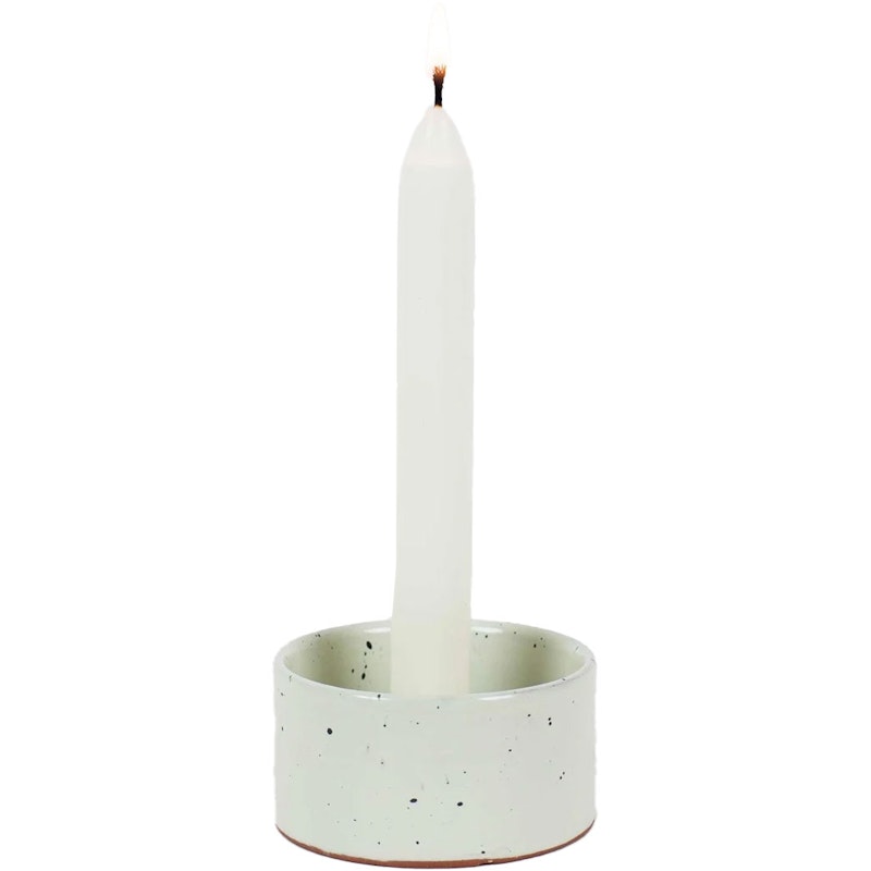 Earth Cylinder Candle Holder, Grey White