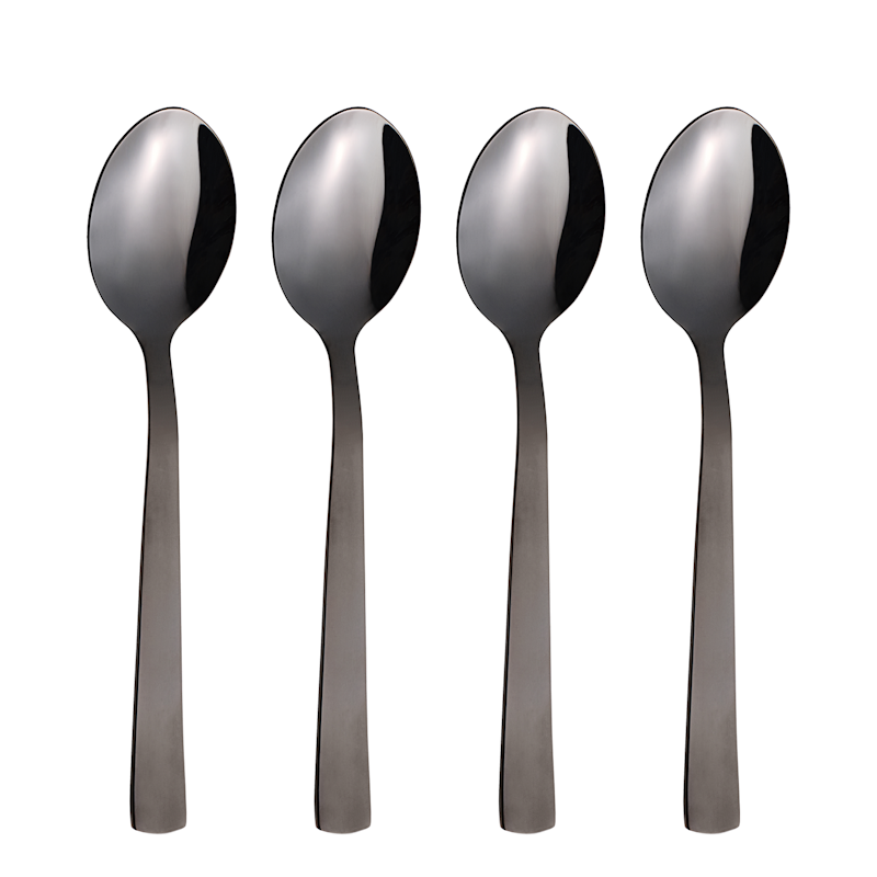 Raw Dessert Spoon 4-pack, Black