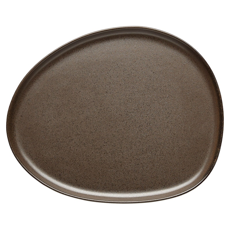 Raw Organic Plate 21x24 cm, Metallic Brown