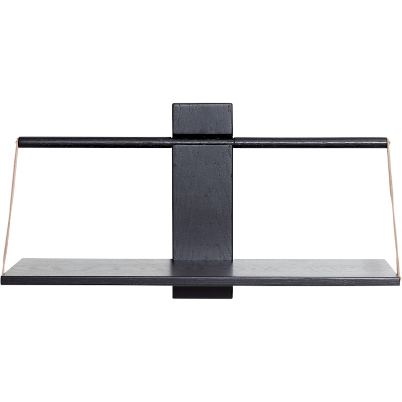 Wood Wall Shelf, Black, 60x25x32 cm