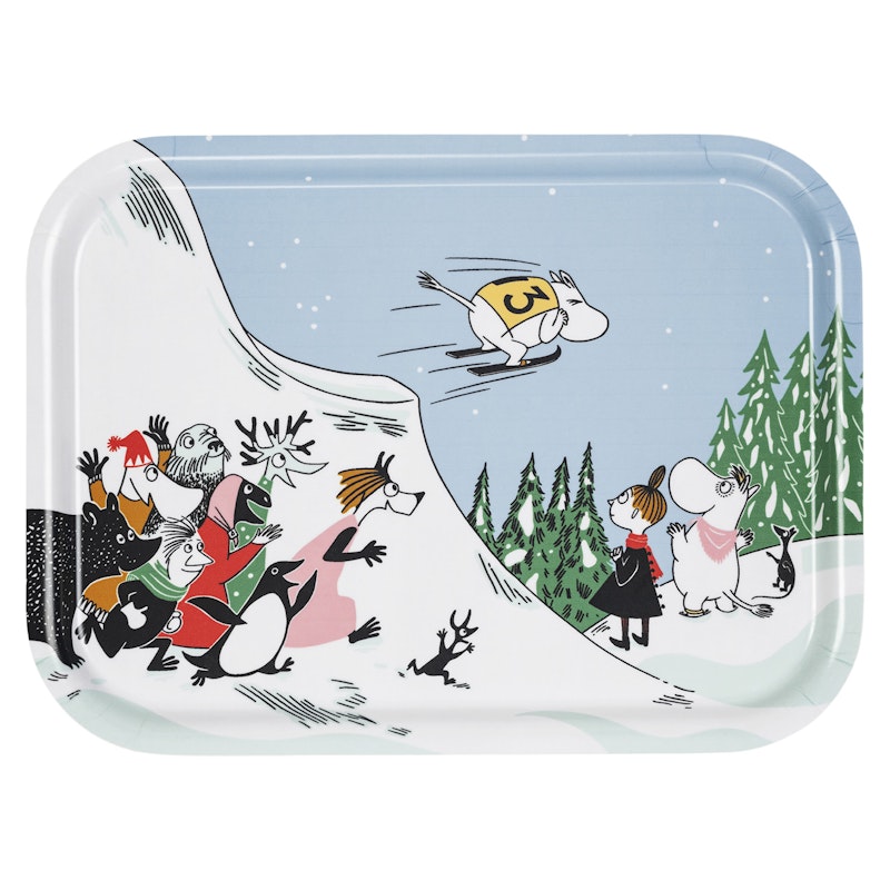 Moomin Winter 2024 Tray 27x20 cm, Ski jumping