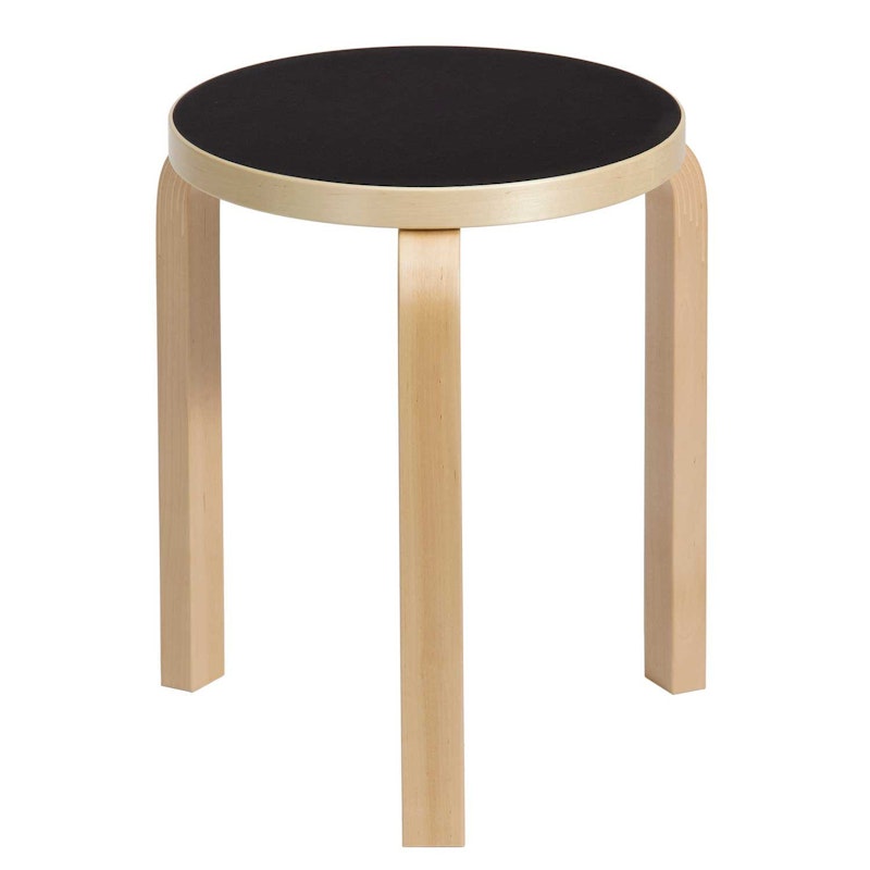 60 Stool, Birch / Black Linoleum