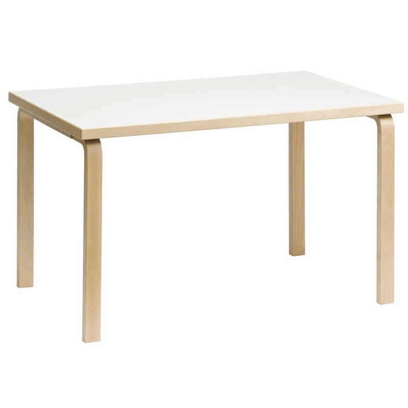 81B Table 75x120 cm, Birch / White Laminate