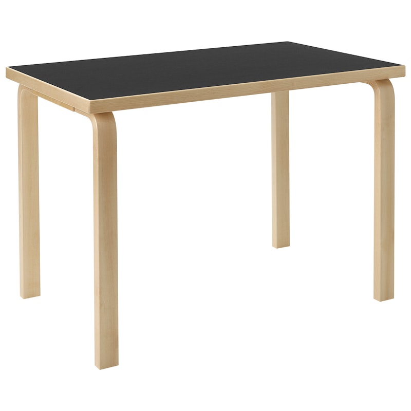 Aalto 80B Children'S Table Rectangular 60x100 cm, Black Linoleum