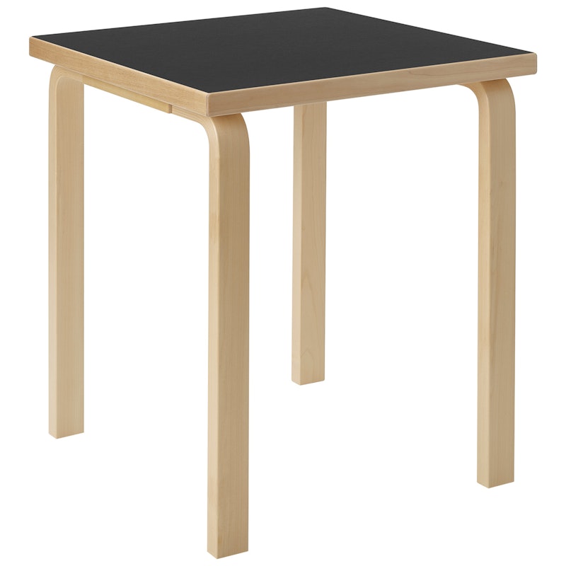 Aalto 80C Children'S Table Square 60x60 cm, Black Linoleum