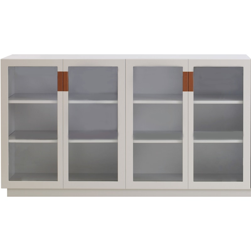 Frame 160 Medium Display Cabinet With Glass Doors, Dark Sand / Cognac