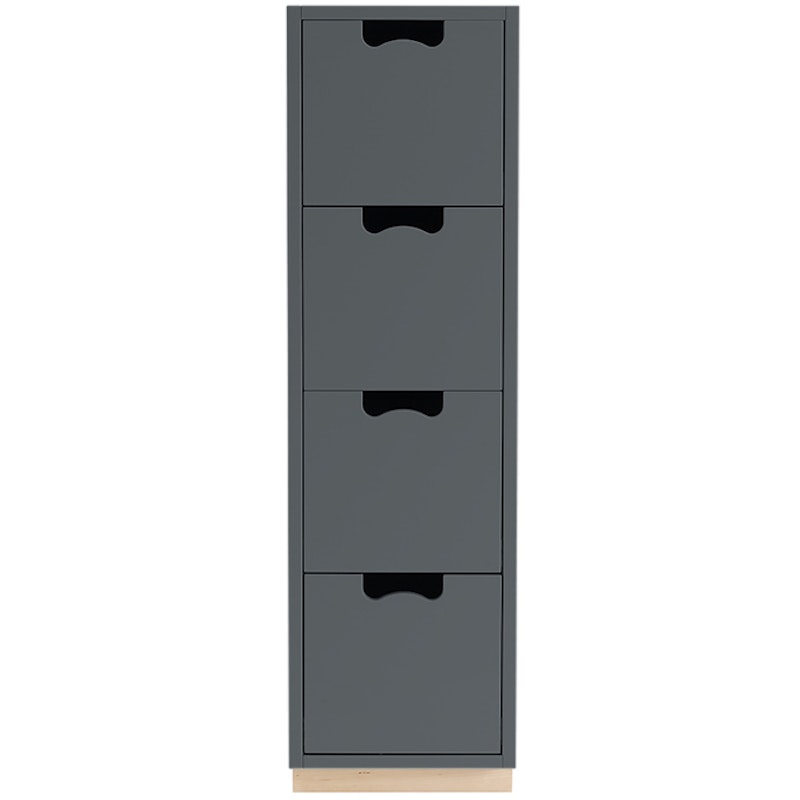 Snö J4 Chest Of Drawers Char Grey, Base Oak
