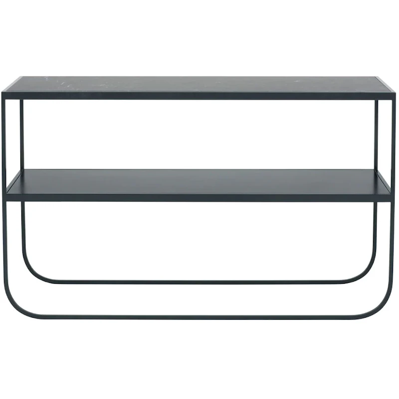 Tati Console 120 Side Table, Char Grey / Nero Marquina