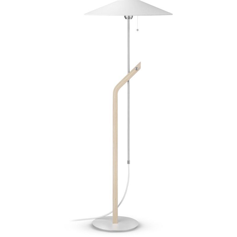 Hockey Floor Lamp, White Glazed Ash