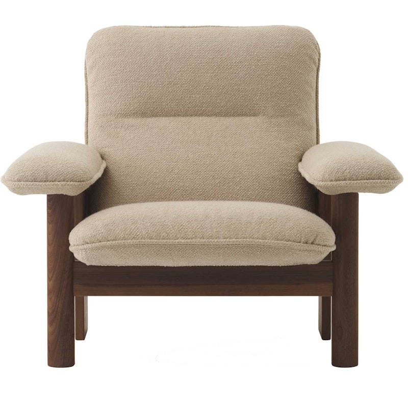 Brasilia Armchair, Dark Stained Oak / Bouclé 02 Beige