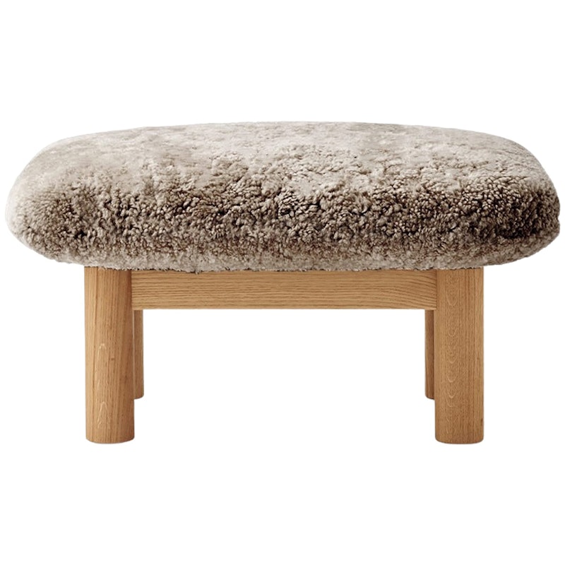 Brasilia Ottoman Natural Oak, Sheepskin Sahara