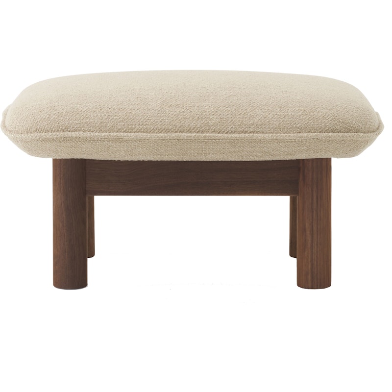 Brasilia Ottoman Walnut, Bouclé 02 Beige