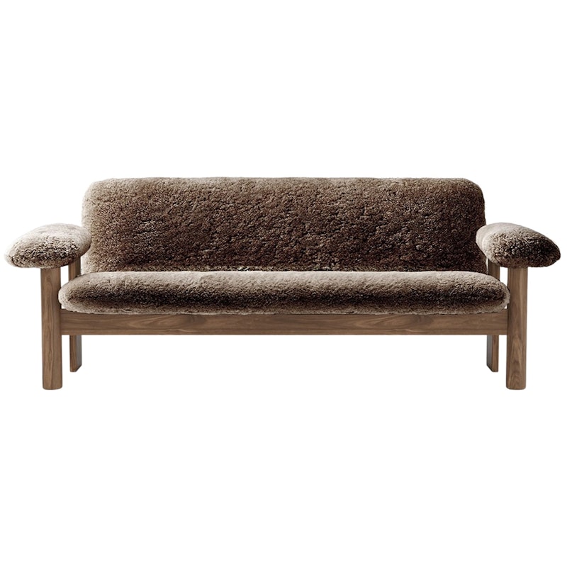 Brasilia 2-Seater Sofa, Walnut / Sheepskin Sahara