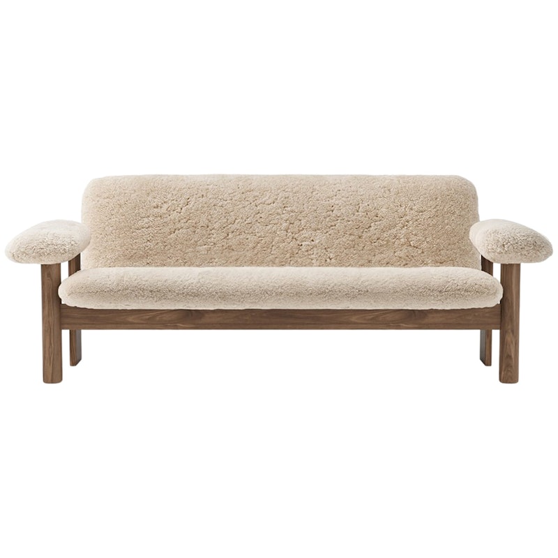 Brasilia 2-Seater Sofa, Walnut / Sheepskin Nature