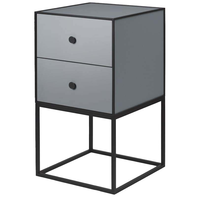 Frame 35 Side Table With 2 Drawers, Dark Grey