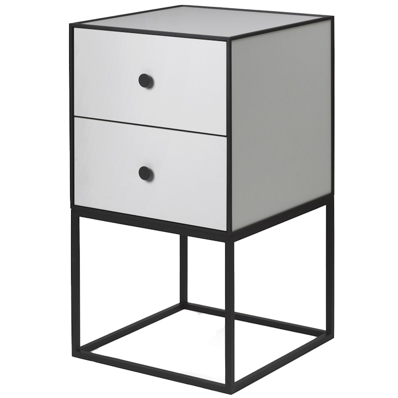 Frame 35 Side Table With 2 Drawers, Light Grey