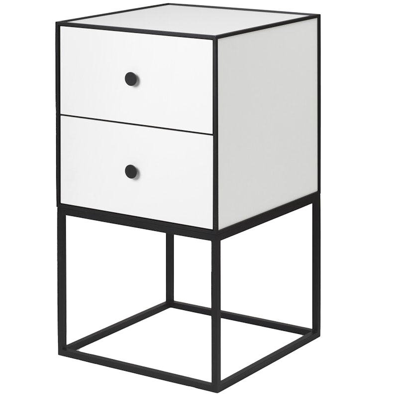 Frame 35 Side Table With 2 Drawers, White
