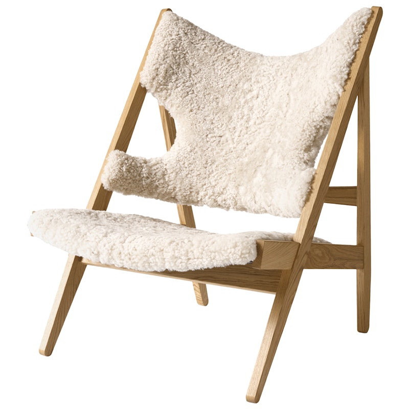 Knitting Lounge Chair, Oak / Sheepskin Curly Nature
