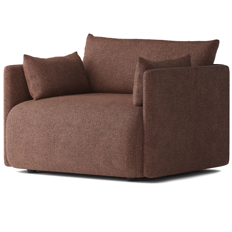 Offset Armchair, Bouclé Bordeaux