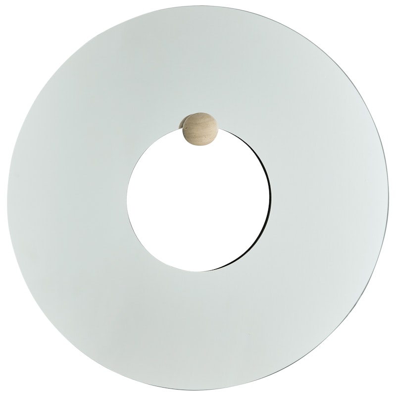 Castellum Wall Mirror Ø80 cm, Travertine