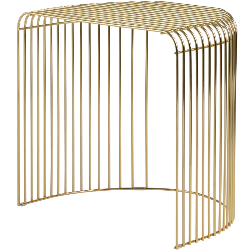Curva Side Table Brass Coated Steel, Gold