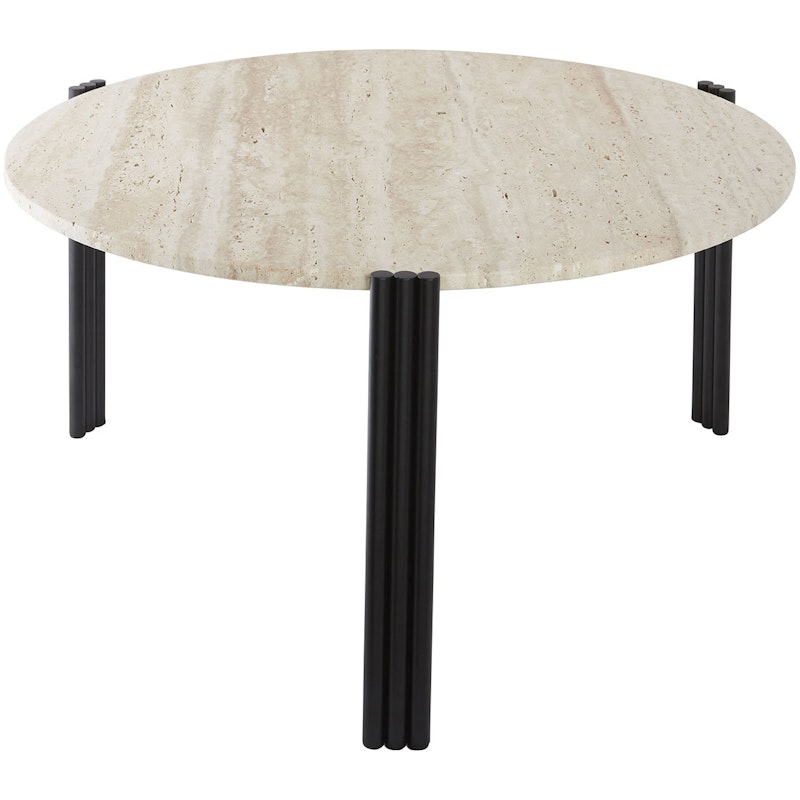 Tribus Coffee Table 80 cm, Black / Travertine