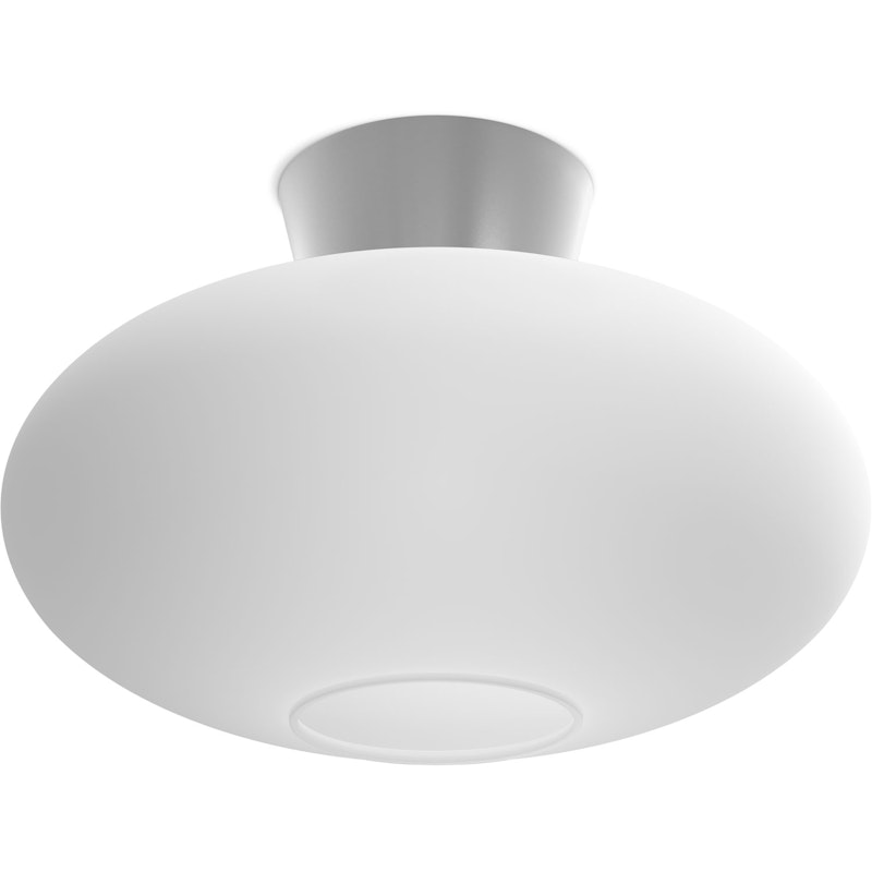 Bullo XL Flush Ceiling Light, Aluminium / Opal