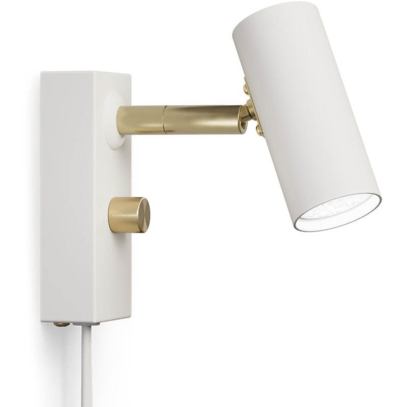 Cato Wall Lamp, Matte White / Brass