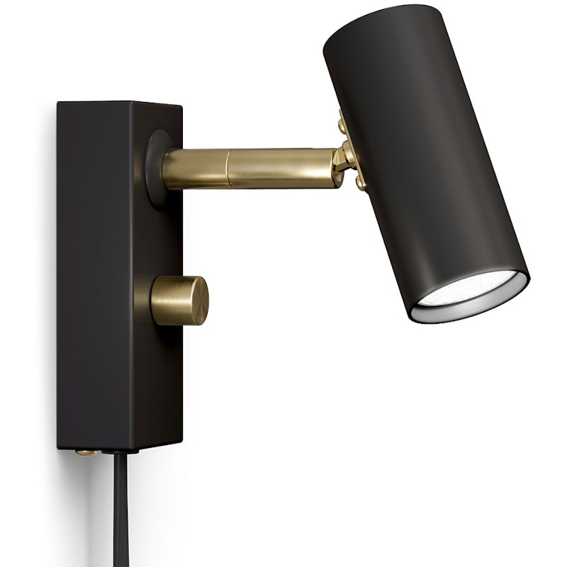 Cato Wall Lamp, Matte Black / Brass