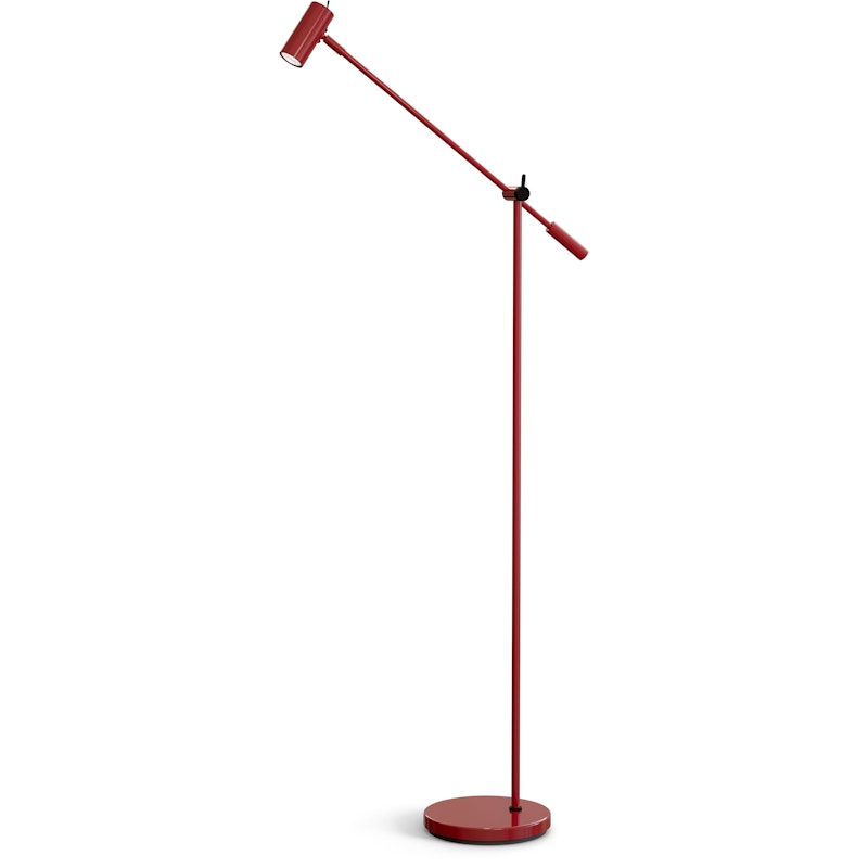 Cato Floor Lamp, Ruby Red / Matte Black