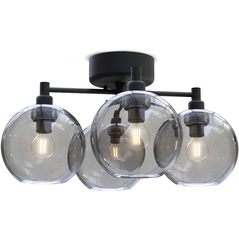 Gloria Flush Ceiling Light 460 mm, Black / Smoked