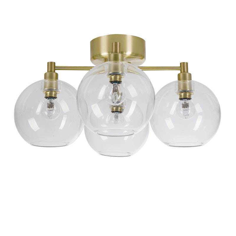 Gloria Flush Ceiling Light 460 mm, Brass / Clear