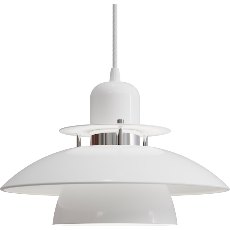 Primus IV Pendant 28 cm, Glossy White / Chrome