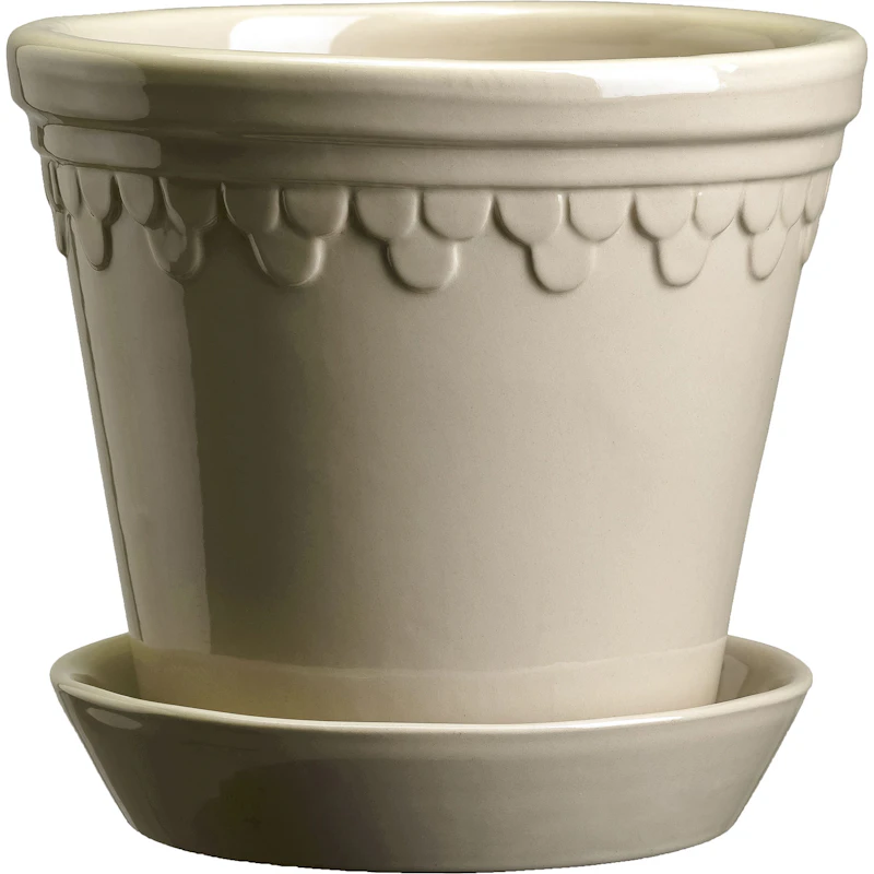 Copenhagen Pot With Saucer Sand Stone, Ø12 cm