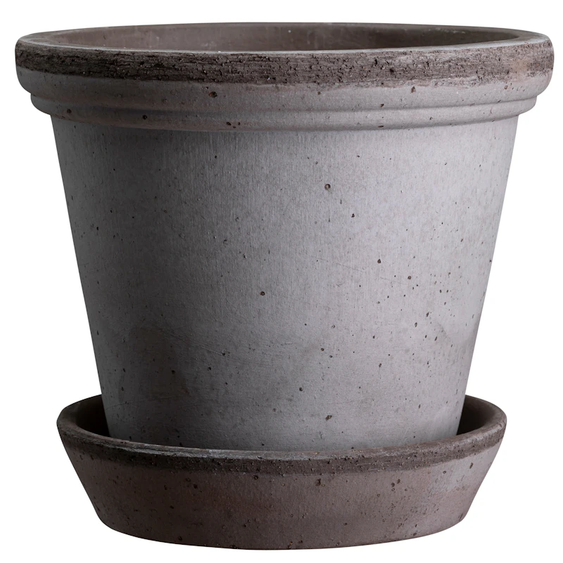 Flora Pot With Saucer Ø30 cm, Grey