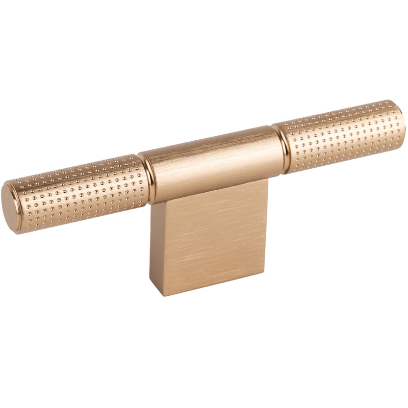 Point T Knob, Brushed Brass