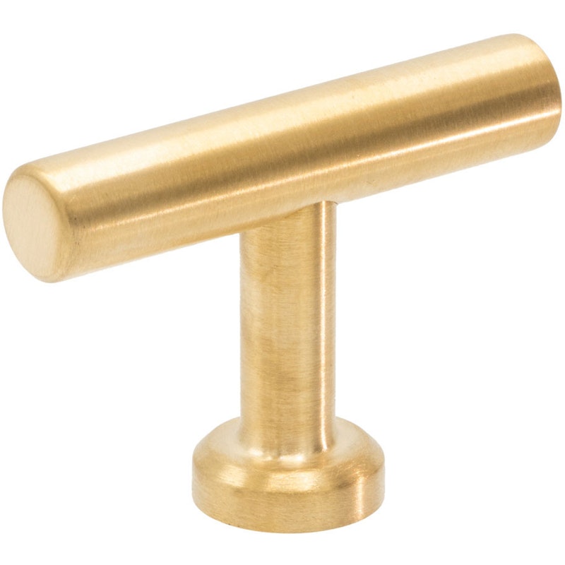 Viva T Knob, Brushed Brass