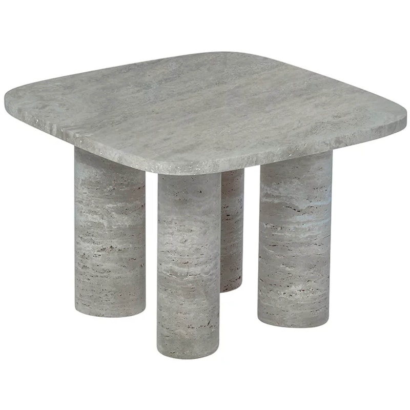 Volos Sidobord S 52x52 cm Silver Travertine Side Table 52x52 cm, Silver Travertine