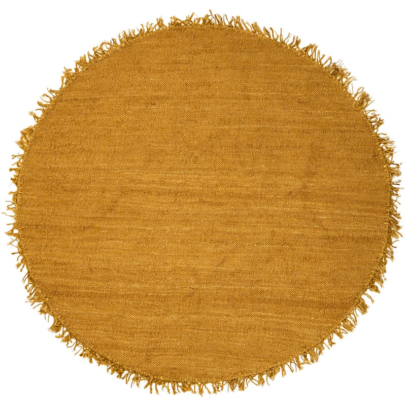 Jute Mat Ø150cm, Yellow