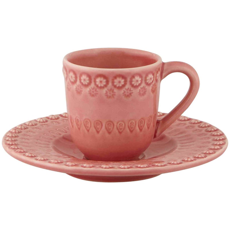 Fantasy Coffee Cup With Saucer, Pink