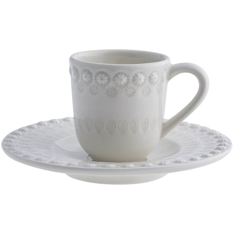 Fantasy Coffee Cup With Saucer, Cinza