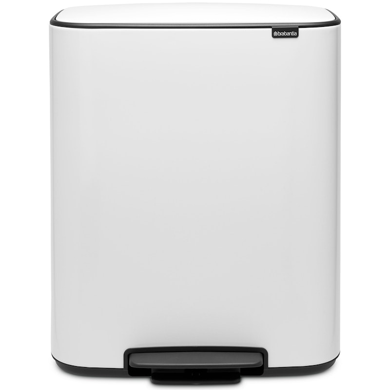 Bo Pedal Bin 2 x 30L, White