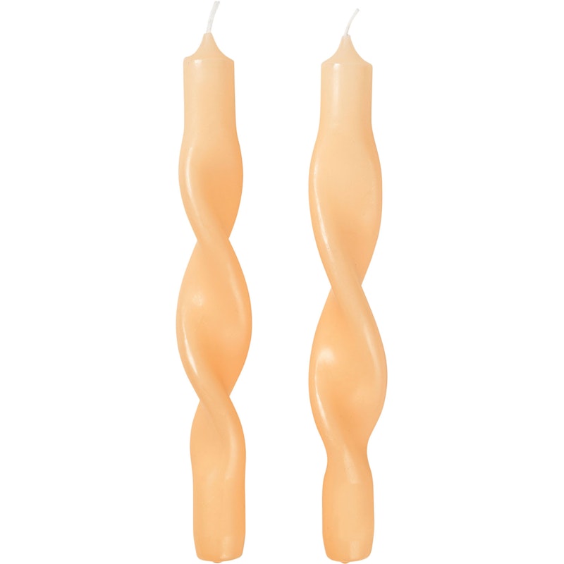 Twist Candle 23 cm 2-pack, Golden Fleece Yellow