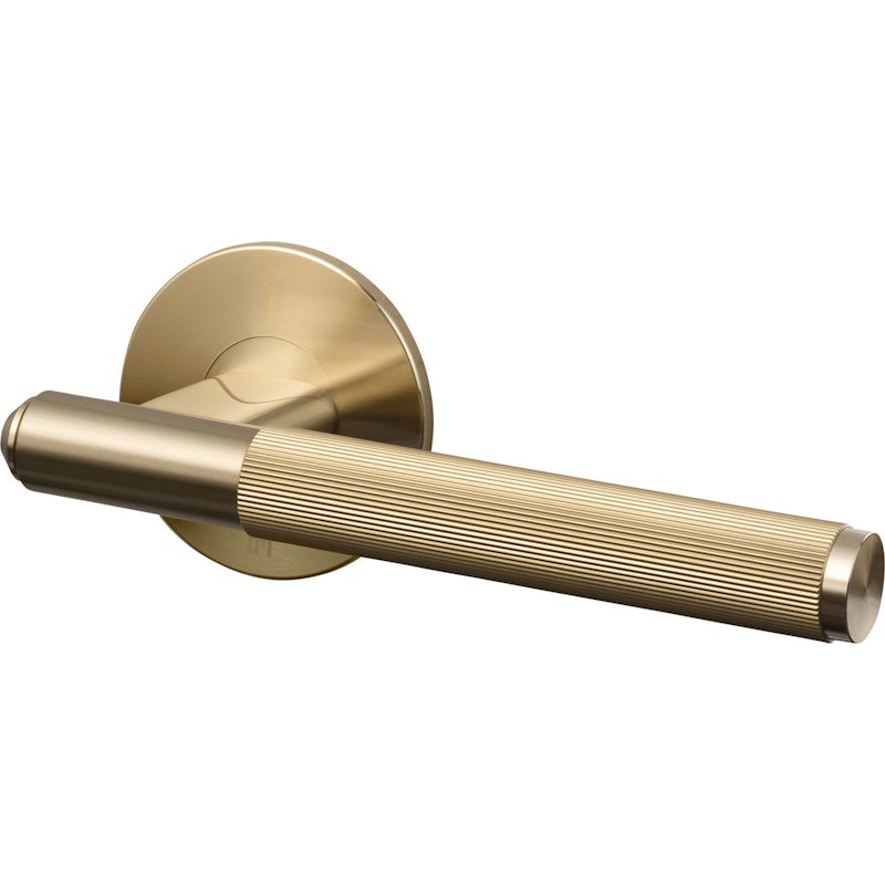 Door Handle Set Linear, Brass