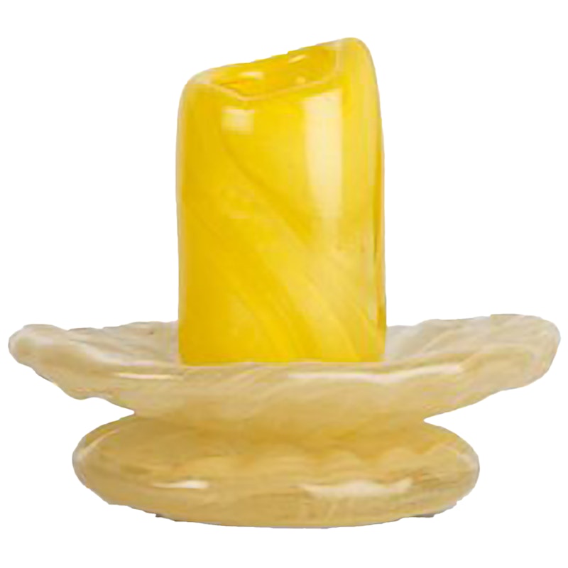Lara Candlestick 9 cm, Yellow / Light Beige